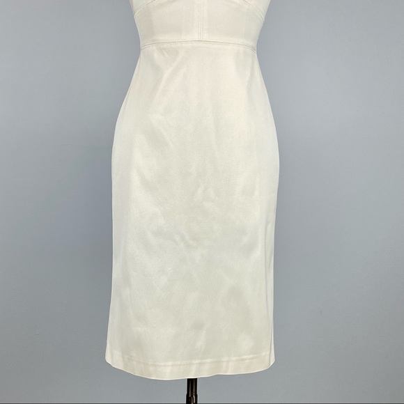 J Crew Ivory Faille Stretch Sheath Dress 4 - Picture 6 of 13